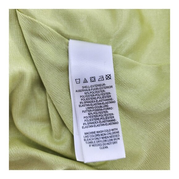 DRESS THE POPULATION NWT $180 Serafina Fit & Flare Midi Dress Lemongrass - Picture 9 of 9